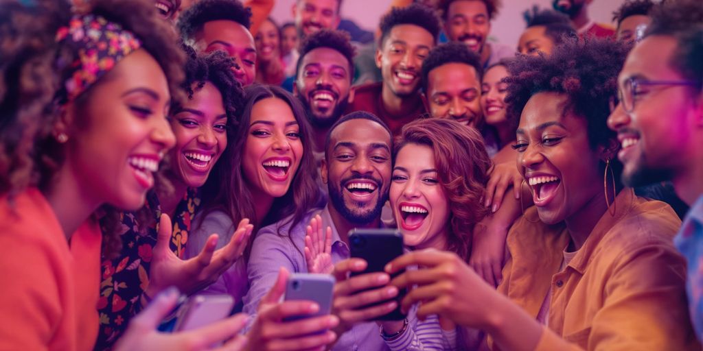 Diverse influencers engaging with their audience on social media.